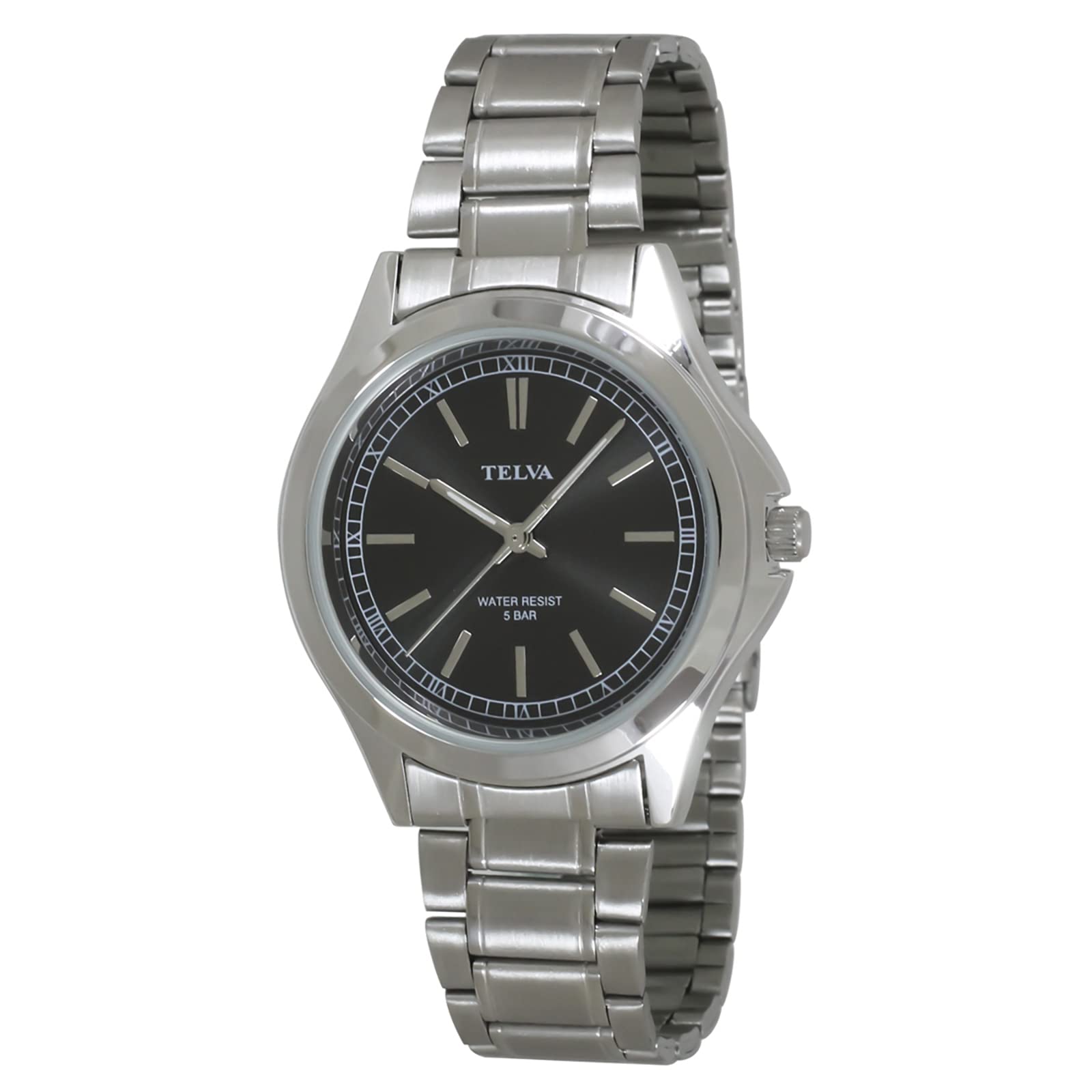 

[Klefa] Analog Men s Watch Waterproof Metal Band Silver TE-AM036-BKS