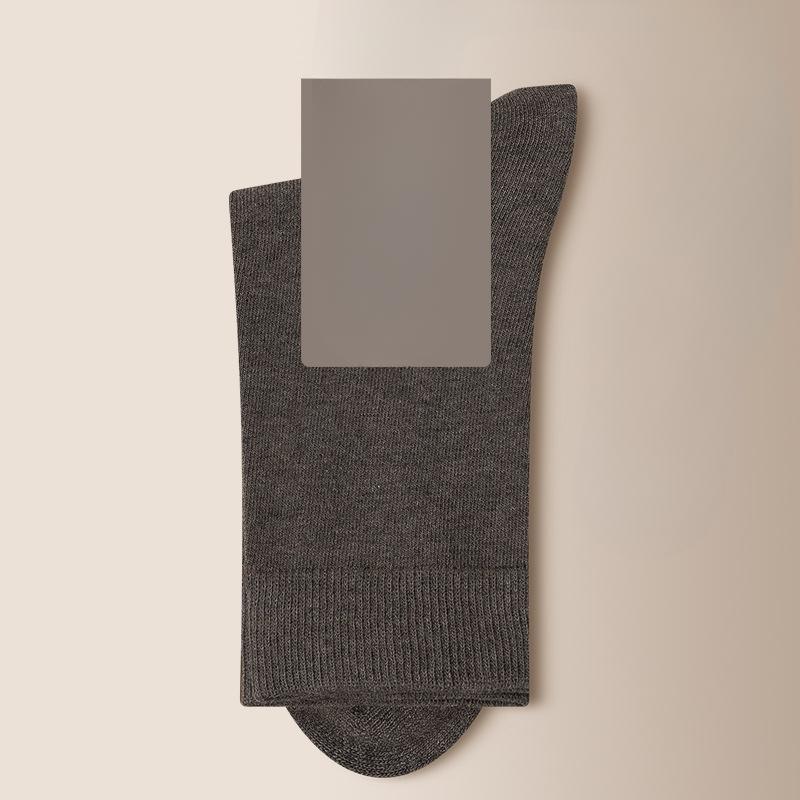 Men Autumn and Winter Cotton Pure Color Warm Breathable Long Socks