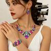 European & American Luxury Bridal Necklace Set: Colorful, Exaggerated Clavicle Chain - 4 Pieces