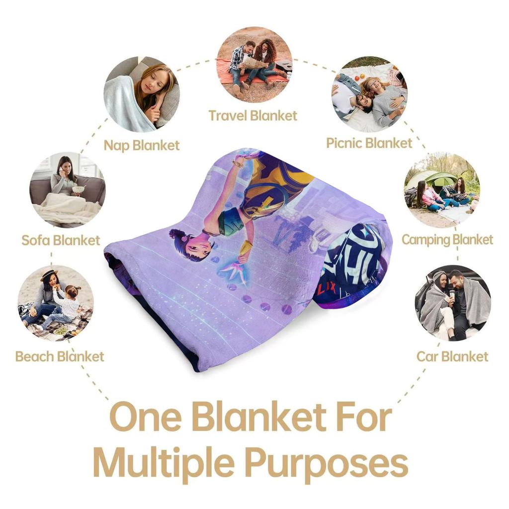 K-Pop Huntrix&Saja Boys Stage-style Blanket Hot Anime Soft Warm Flannel Throw Fan Gift for Living Room Sofa Bed Cover Camping