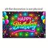 2D Glow Neon Happy Birthday Backdrop Photography Background for Kids Party