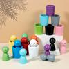 A 24pcs Wooden Sorting Cup Set in a Colorful Box, Featuring Cute Wooden Figurines for Educational Play. Enhances Observation and Hands-on Skills