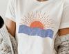 Retro Sunset Beach Graphic Tee: Bella Canvas Unisex Soft Cotton Shirt