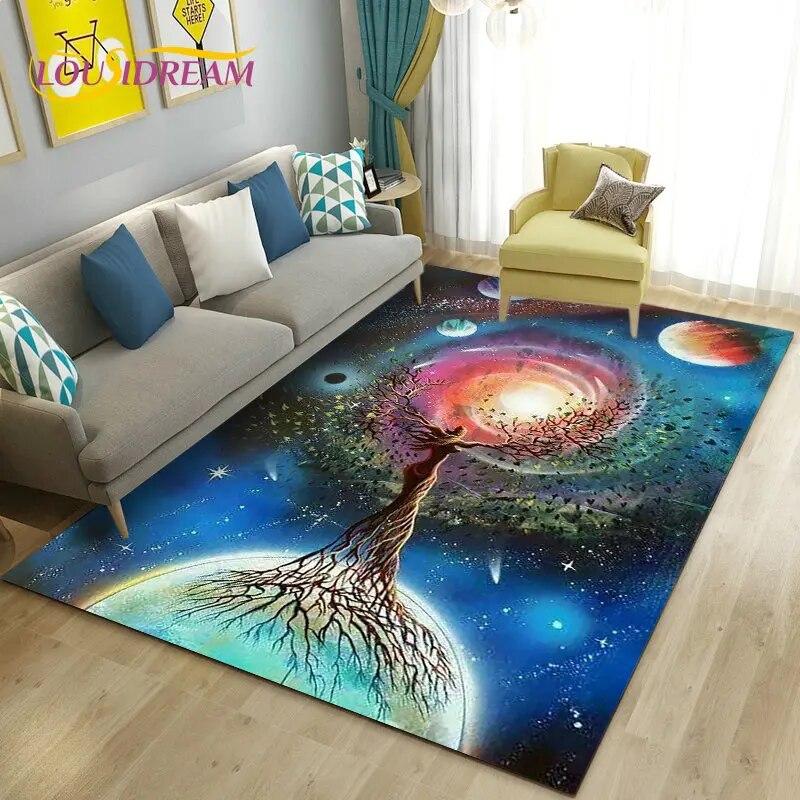 Rainbow 7 Chakra Mandala Bohemia Area Rug,Carpet Rug for Living Room Bedroom Sofa Doormat Decoration,Yoga Non-slip Floor Mat
