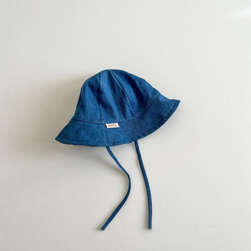 Summer Baby Bucket Hat Plaid Striped Lace-up Wide Brim Sunshade Fisherman Cap Infant Boys Girls Outdoor Sun Hats