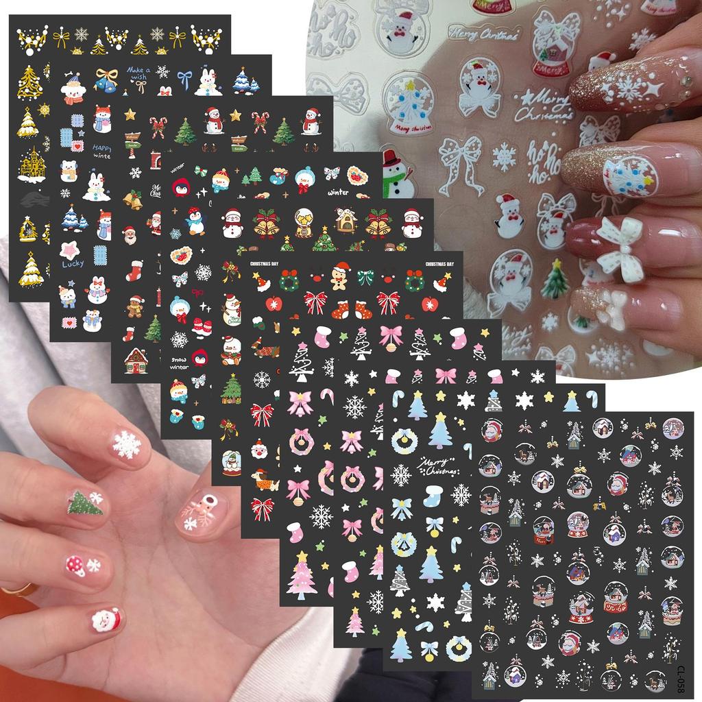 Cyansea Ten-Sheet Combo Bestseller Christmas Snowflake Nail Art Stickers