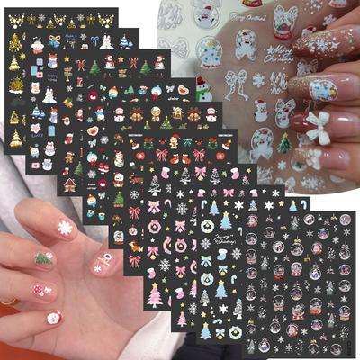 Cyansea Ten-Sheet Combo Bestseller Christmas Snowflake Nail Art Stickers