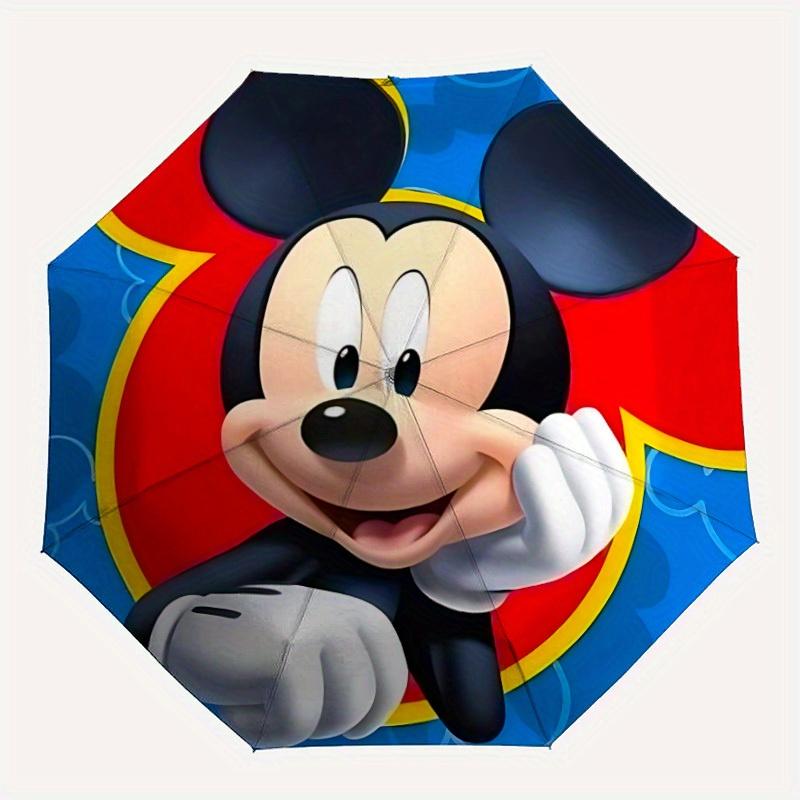 

1pc Mickey Mouse Automatic Folding Umbrella: Compact 8-rib Design Cartoon Travel Companion for Outdoor, Casual Accessory