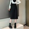 Women's High-Waist Black Midi Bodycon Pencil Skirt - Early Autumn A-line Style