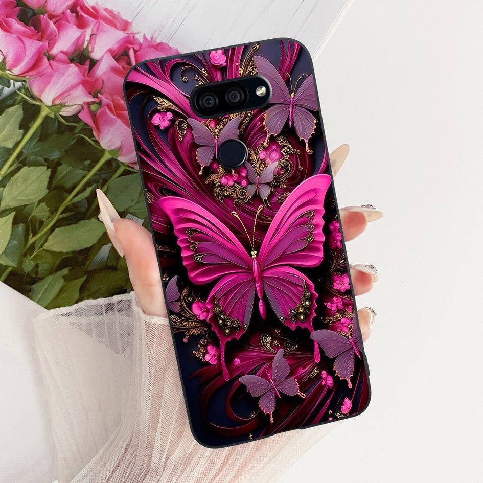 Para LG K40s 2019 Funda Nueva Moda Flor Mariposa Silicona Suave Mate Cubierta Para LG K40s K 40s Funda en LGK40s Paracho Protector