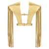 Unisex Metallic Shiny Shoulder Shrugs Tassel Fringe Adjustable Armor Shawls