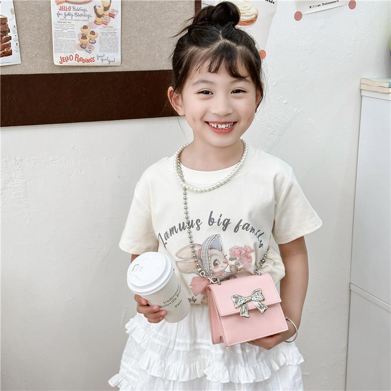 Adorable Mini Bowknot Crossbody Bag For Kids Trendy Chain Design In Multiple Colors