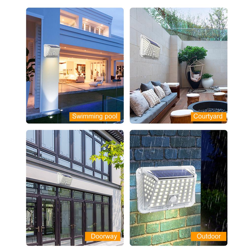 90 lysdioder solcelledrevet energilys utendørslampe Wall Street gjerdelys 3 lysmoduser Sensitive