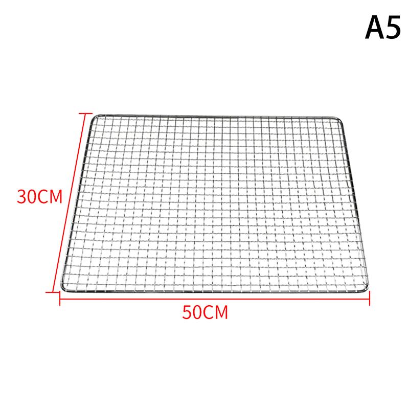 304 Stainless Steel Rectangle Square Bbq Net Mesh Grill Nonstick Baking Mat Outdoor Camping Barbecue Grilling Part Grates