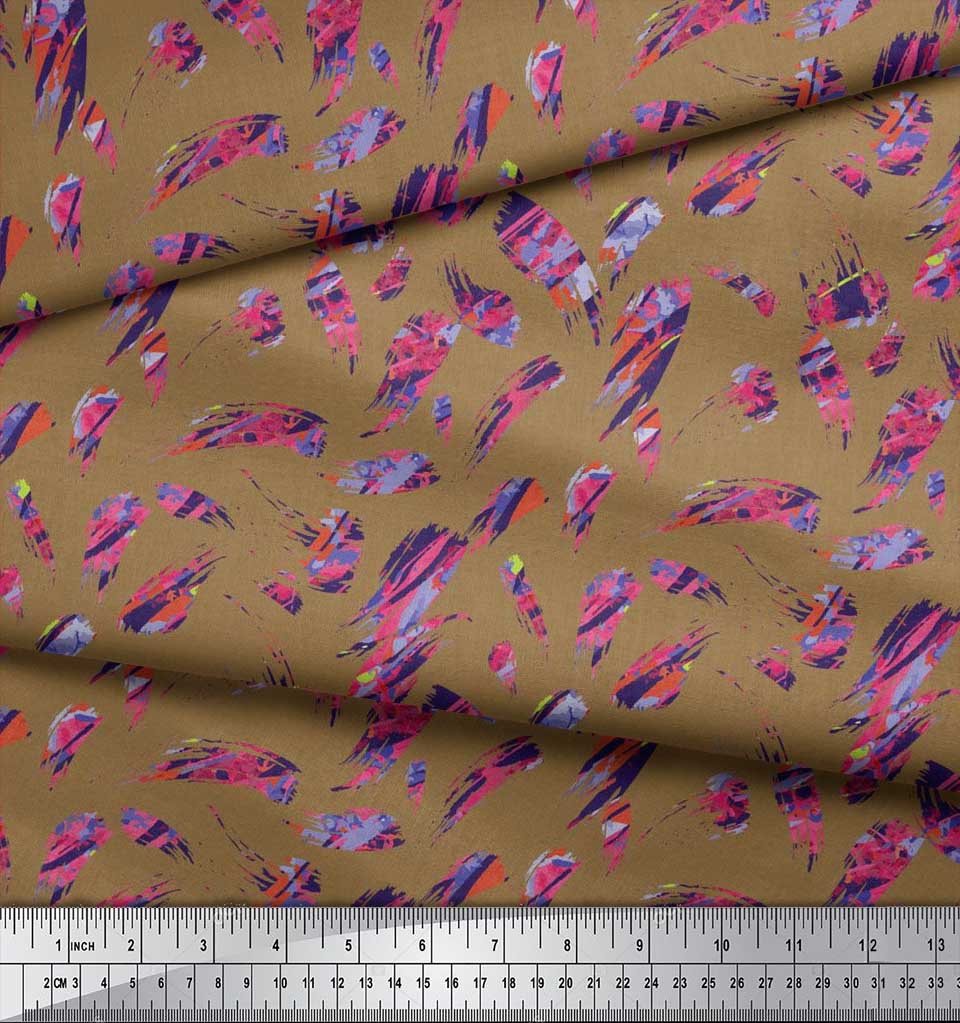 Soimoi Japonský krepový satén Látka Abstraktní potisk tahů štětcem Látka na metr 42 palců