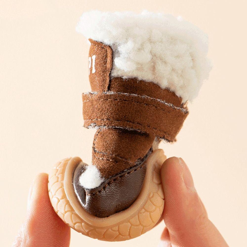 4 Stück/Set Outdoor Hundeschuhe Rutschfester Haustier Pfotenschutz Praktischer Fußschutz