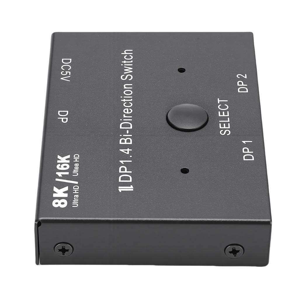 DisplayPort 16K 1.4 Umschalter 2 Ein 1 Aus Bi-Direktional 4K 240Hz 8K 120Hz Splitter Konverter für Mehrere Quellen und
