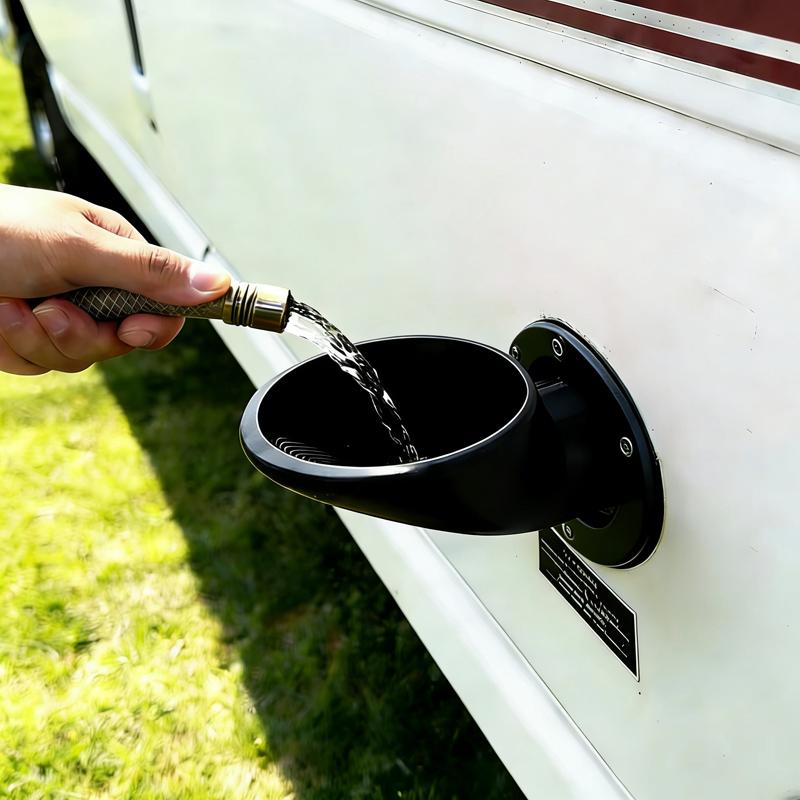 RV Water Filler Funnel For Campervans Caravan Tent Travel Trailers Pop-Up Reduces Splashes Manual Water Filling Accessories