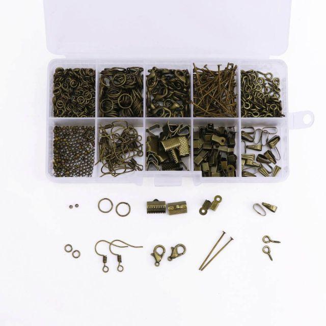 1Box Jewelry Making Kit Lobster Clasp Open Jump Rings End Crimps Beads Box Sets Handmade DIY Bracelet Necklace Findings Supplies
