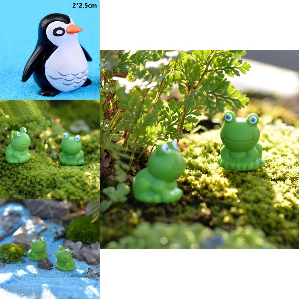 Enchanting Mini Frog And Penguin Ornament For Dollhouses And Fairy Garden Scenes