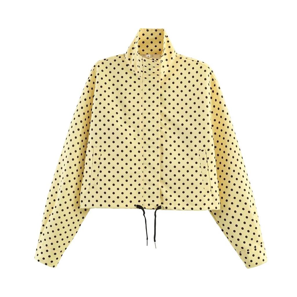 Women’s Polka Dot Long Sleeve Cardigan and Shorts Set 2025 Spring Summer Two-Piece Outfit Casual Slim Fit