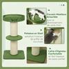 Cat Tree with Scratching Post, Activity Center, Platforms, Cushion, 45 x 45 x 91 cm, Green and Beige