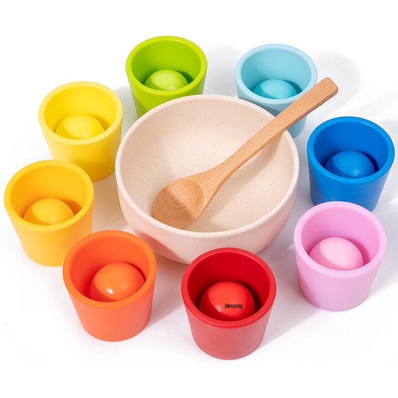 

Монтессори стаканчики для сортировки по цветам для координации рук и глаз и раннего развития у детей 1-2 лет