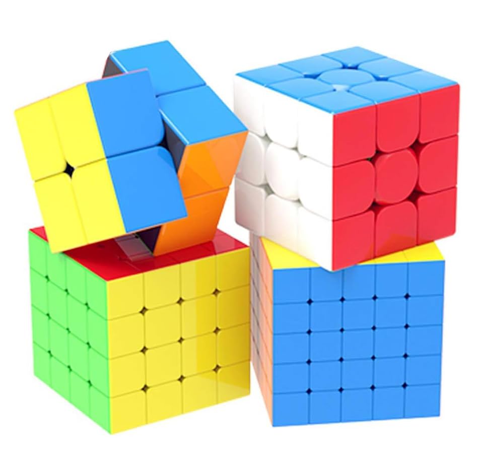 MoYu Meilong Cube Competition Levels No MFJS Meilong 5x5 Cube Series of Set, 2-5, Stickers, 2x2, 3x3, 4x4, (Set 4)