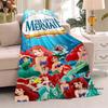 3D Printed Cute Cartoon The Little Mermaid Blanket, Home & Travel Blanket, Soft and Fluffy Winter Blanket Gift for Children and