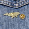 Cartoon Starry Sky Blue Whale Kun Shape Brooch Alloy Baked Paint Badge Waist Fixed Anti Exposure Decoration For Backpack Clothing