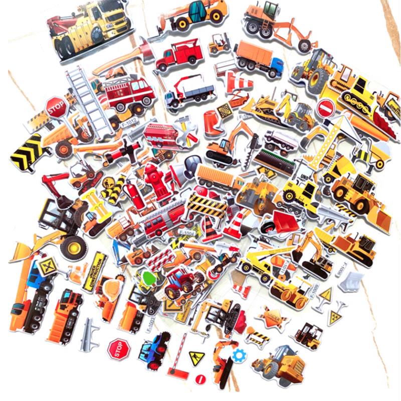10 Sheets 3D Stickers for Kids Puffy Children Engineering Vehicle Stickers Toy for Boy Girl Teacher Reward Scrapbooking Stickers