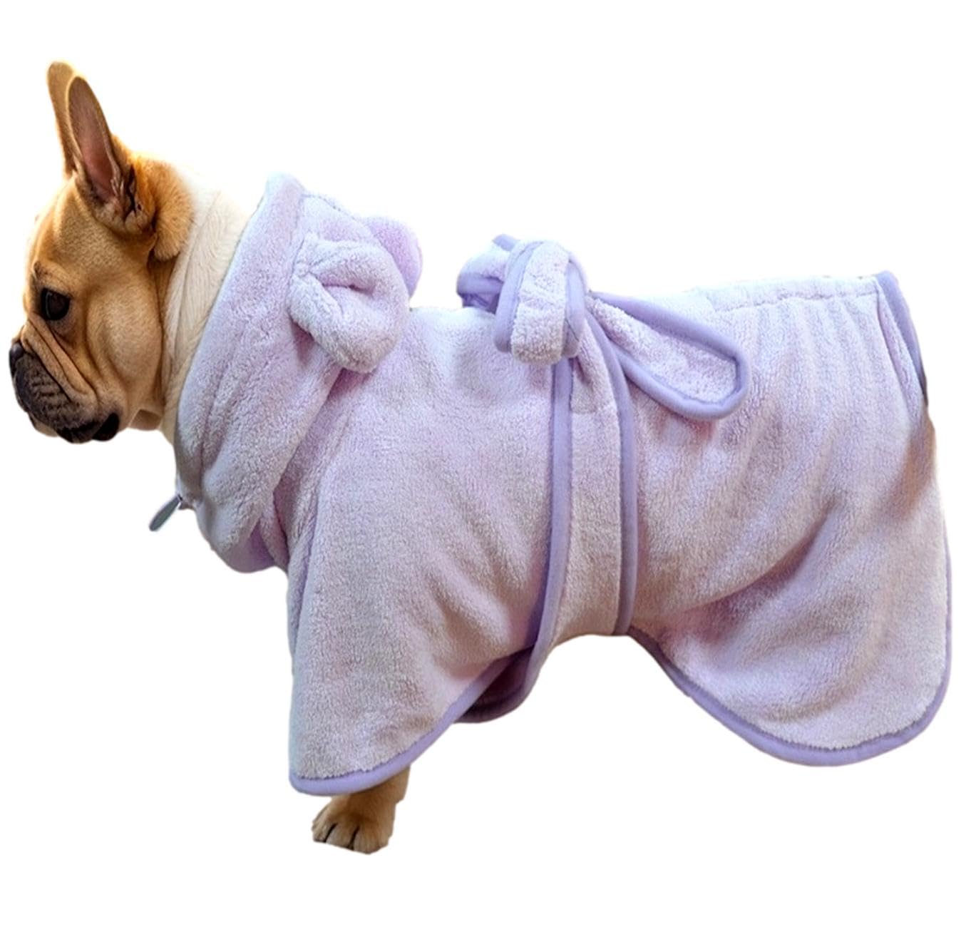 

Cute Pet Bathrobe Towel for Dogs and with Perfect for and Drying Cats, Ears, Shampooing, Walking, (Purple) фиолетовый