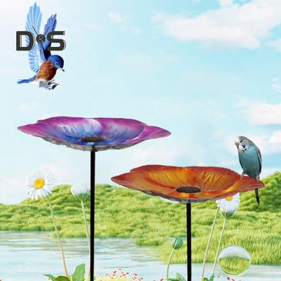 Vogelbad mit Metallpfahl, einfache Installation, wetterbeständig, höhenverstellbar, für den Außenbereich, Vogelfutterständer, Dekoration