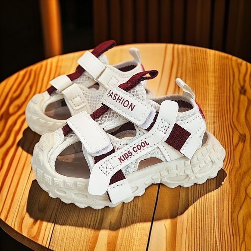 Children's breathable summer sports sandals 2025 hollow baby shoes beach shoes bag head soft sole toddler shoes children's shoes