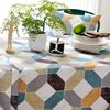 Pure Cotton Fabric Dining Table Cloth, Simple Modern Rhombus Plaid Tablecloth, Rectangular Coffee Table Cloth