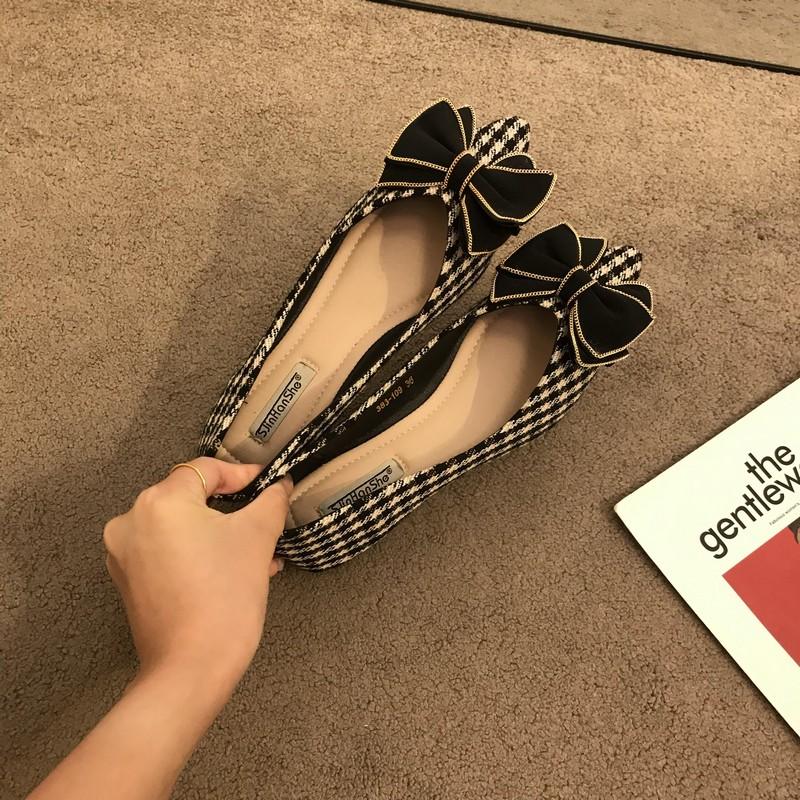 Fashion Flat Shoes for Women 2025 New Butterfly Bow Big Size Pointed Toe Shoes for Women Flat Spring and Autumn Work Shoes Loafers Women