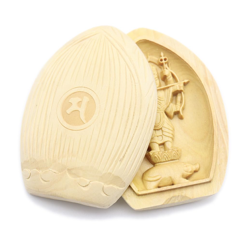 special Buddhist statue Marishiten standing statue incense holder Buddha Guardian deity information width boxwood wood carving 17574 Kurita's