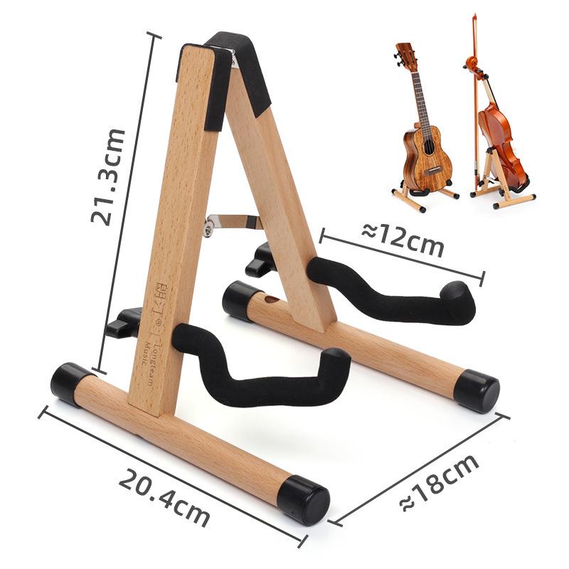 Creative Solid Wood Ukulele and Violin Stand with Bow Holder Beech Stand