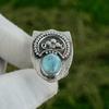 Mothers day Sale 925 Silver Throat Chakra Natural Larimar Promise Ring Jewelry