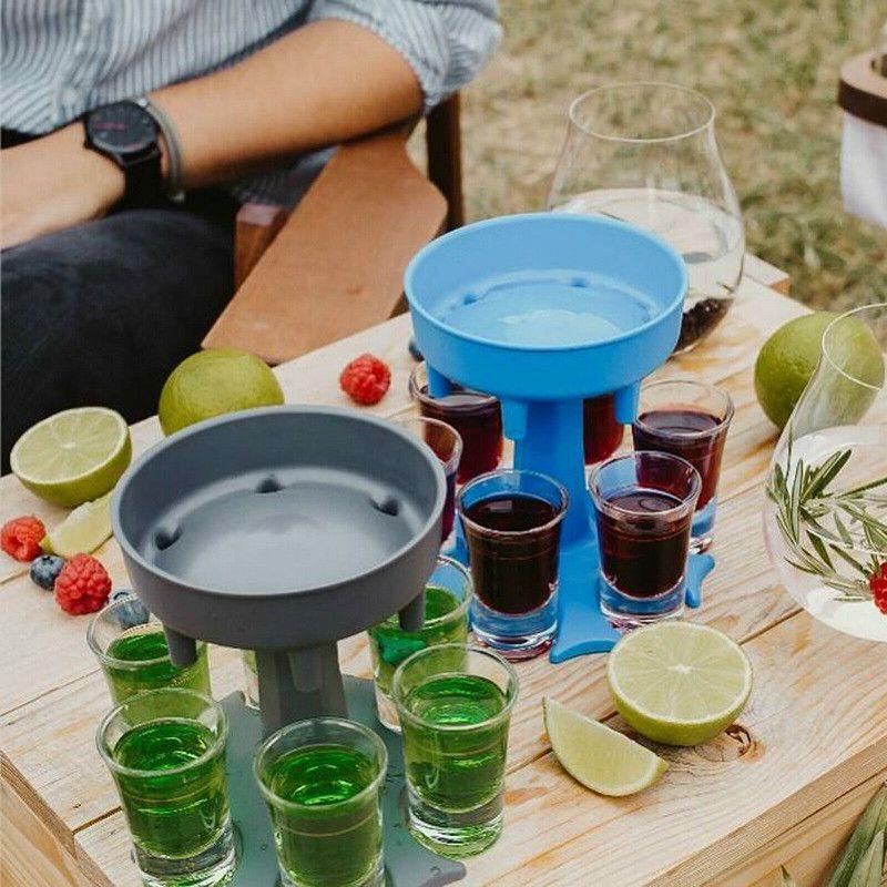 Unique 6 Shot Glass Dispenser And Carrier With Biodegradable Holder For Events