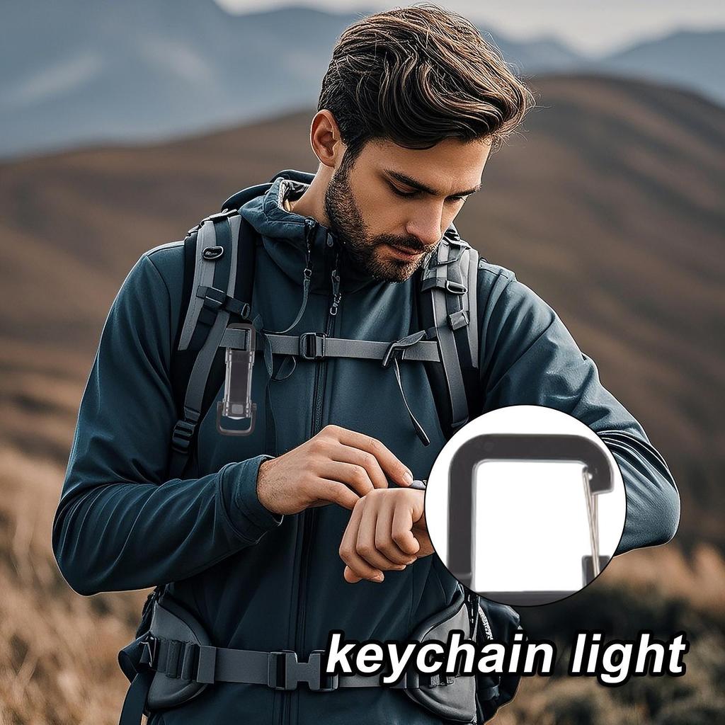 Keychain Flashlight Portable Dimmable Lamp Rechargeable Keychain Light For Camping Running Night Work Outdoor Dorm College