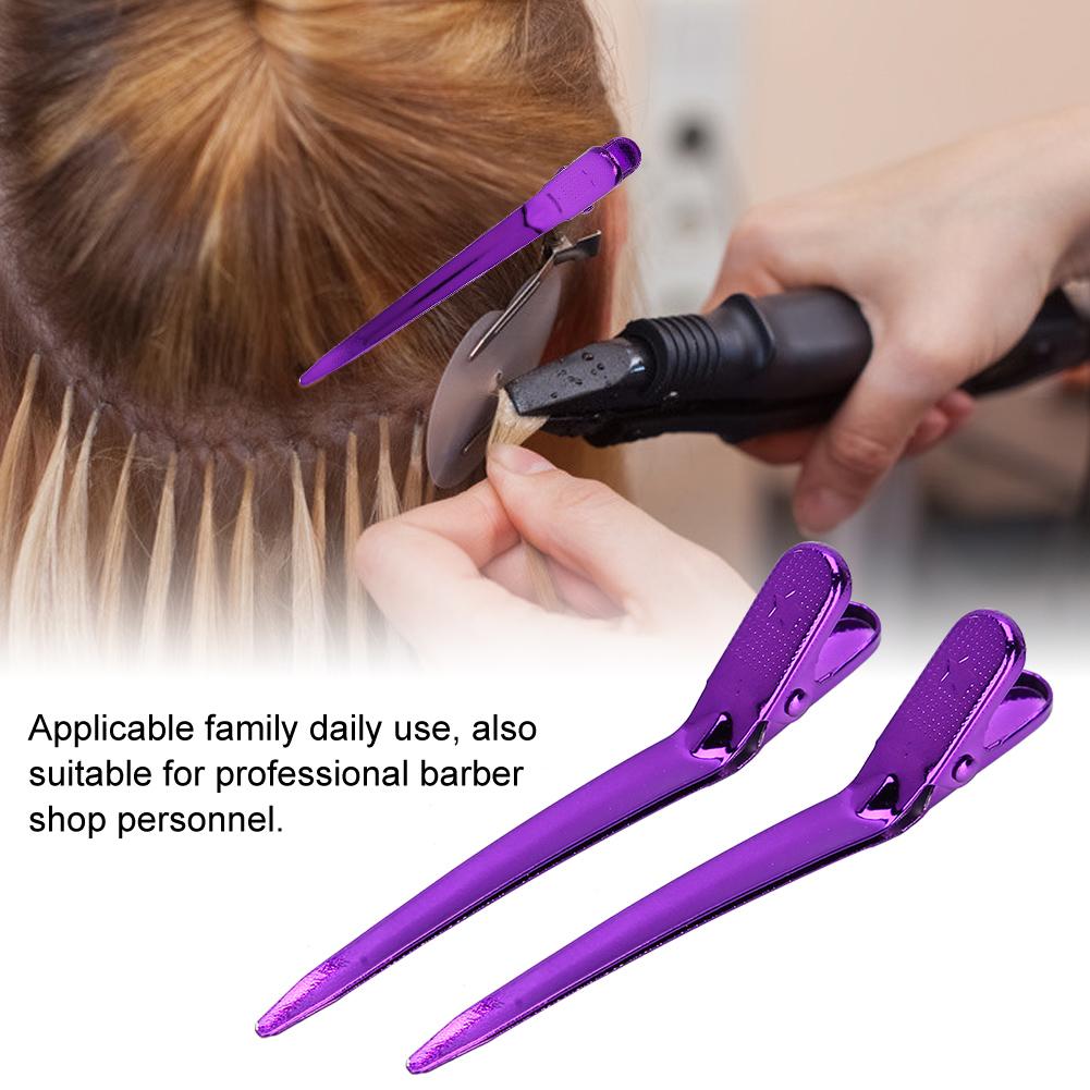 12pcs Salon Clamp Grips Hairdressing Barber Shop Duckbill Hair Clips Hairpin for Salon