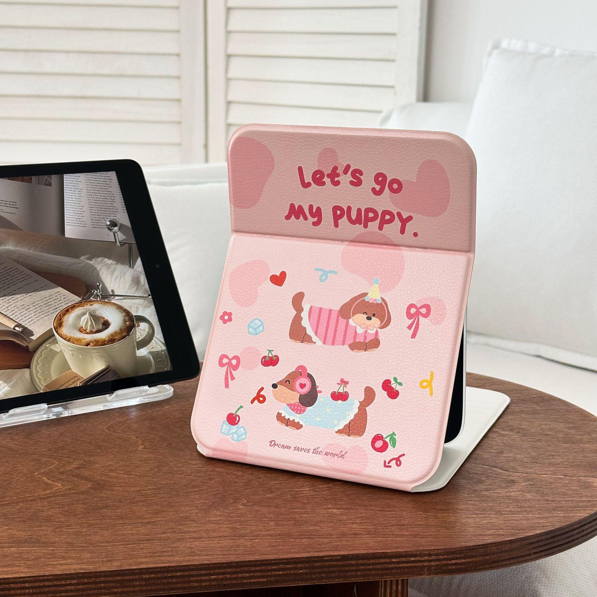 Puppy Makeup Mirror Handheld Folding Table Mirror Kawaii Desk Mirror Decorative For Bedroom Gifts Girls