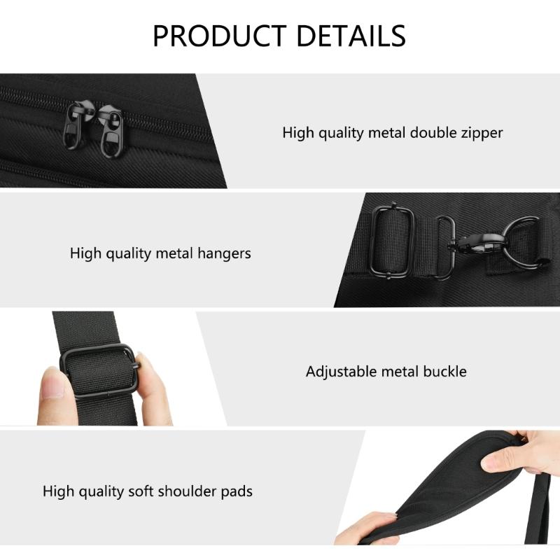 Travel Nylon Camera Carrying Case for Digital SLR Cameras with Plush Compartments Double Pockets and Shoulder Strap