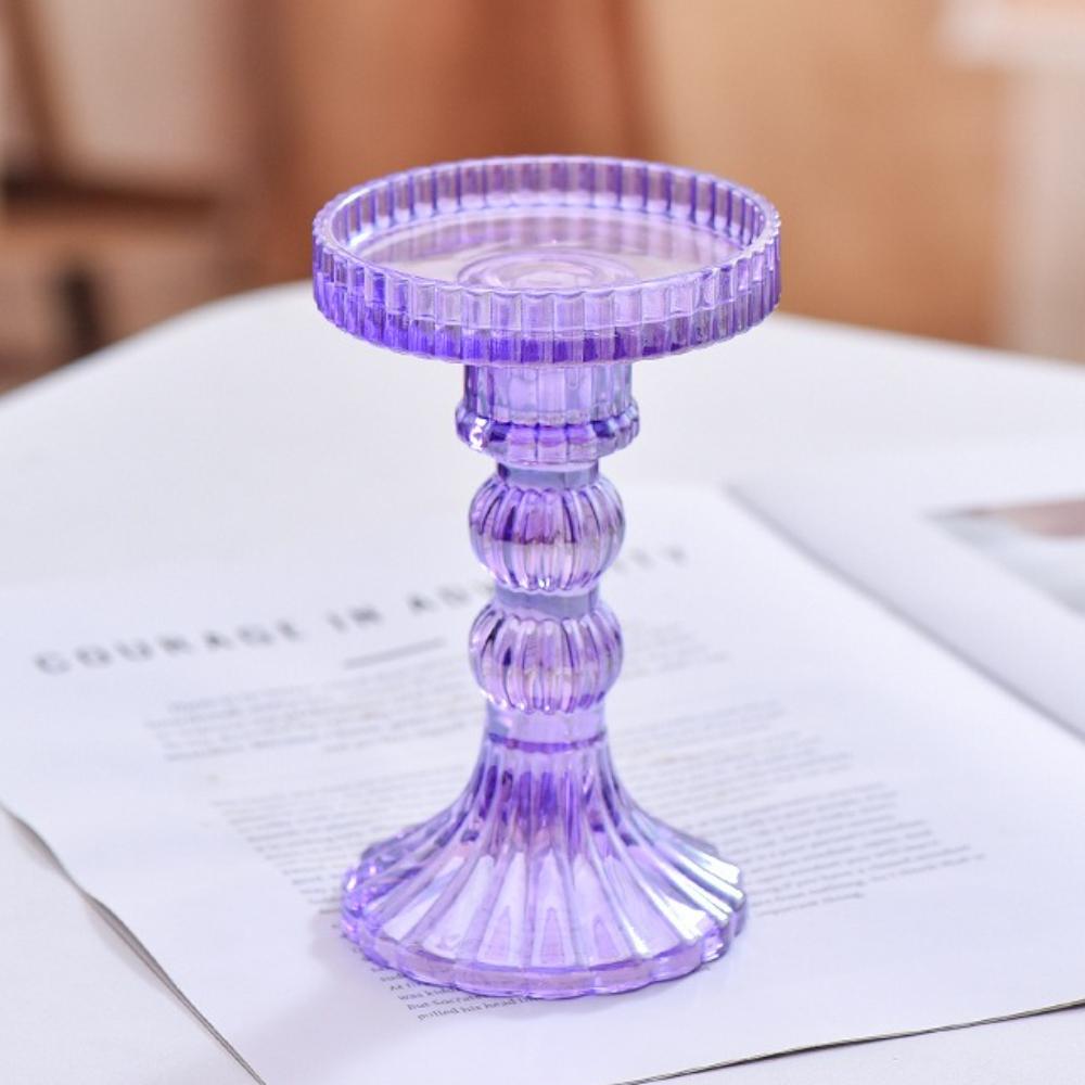 Creative Christmas Light Luxury High Footed Glass Candleholder Home Candleholder Base Romantic Wedding Table Creative Home Decor
