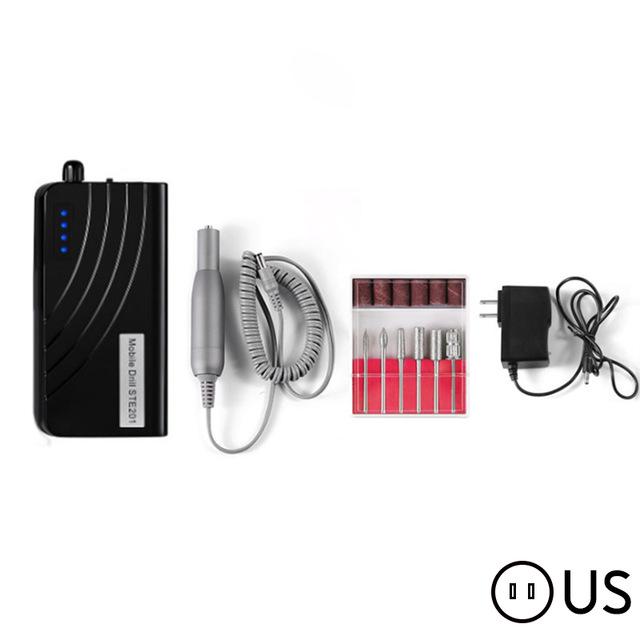 

Портативная перезаряжаемая дрель для ногтей, 30000 об/мин, электрическая пилочка для ногтей, инструменты для дизайна ногтей, набор для маникюра и педикюра для оборудования для ногтей US Plug чёрный