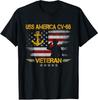New Limited USS America CV-66 Aircraft Carrier Veteran Flag Veterans Day T-Shirt