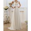 Elegantes Weißes Spitzen-Chiffon-Hochzeitskleid für Damen Süßer Herz-Ausschnitt Ärmellos Rückenfrei Empire-Taille Bodenlang Brautkleid mit Schleppe Neu