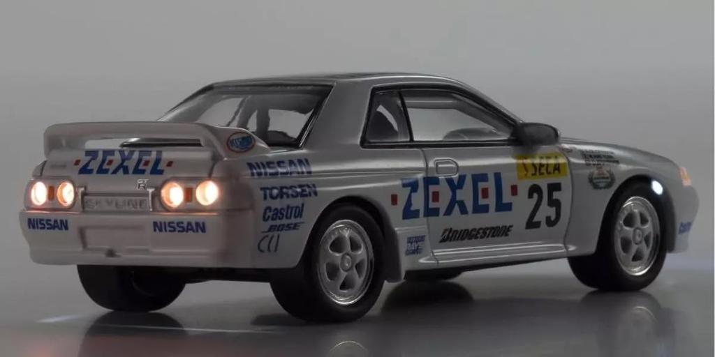 Kyosho Original Maßstab Zexel Skyline 1991 Fertigmodell K07012LE 1/64 [MOTN] GT-R (R32) Gr.A #25 mit LED-Ausstattung