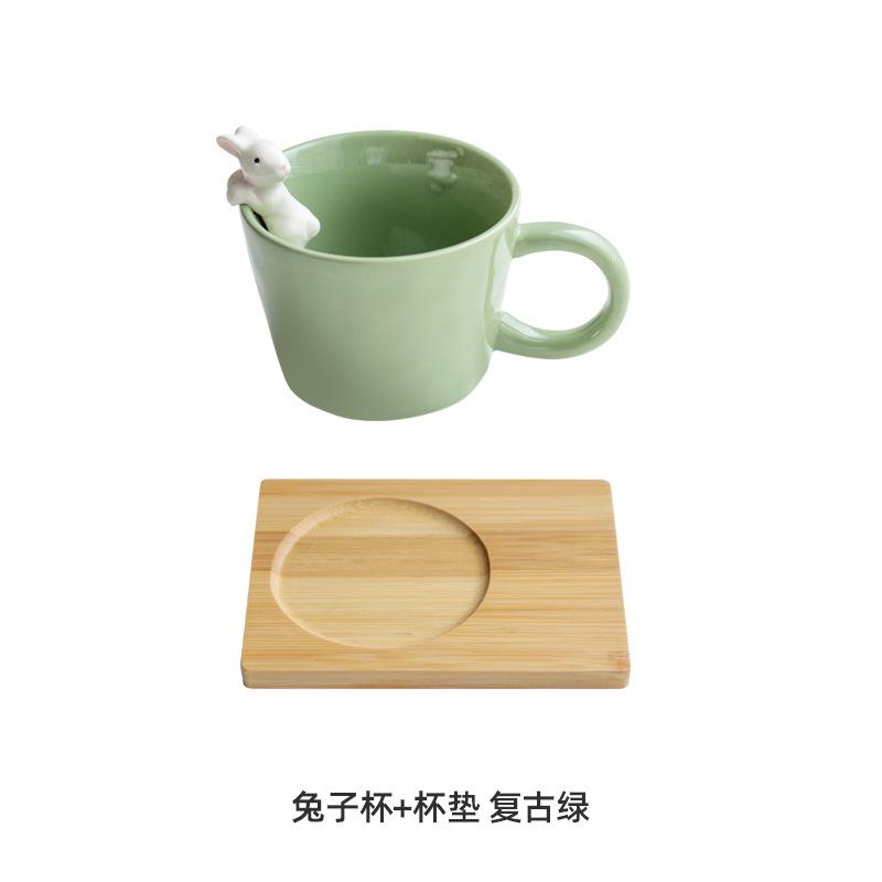 Creative Ceramic Coffee Mug Couple Mark Cup Rabbit Mug Milk Cup Water Cup Living Room Decoration Household Drinking Utensils
